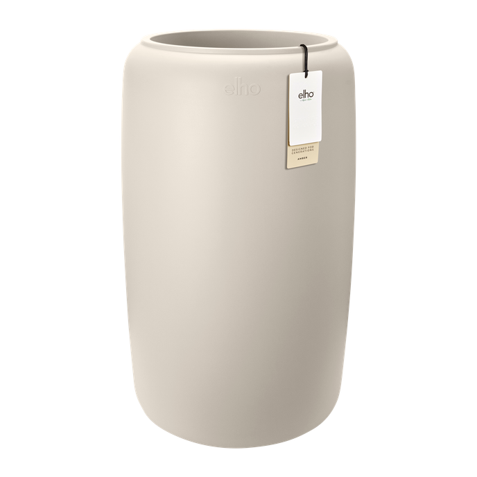 amber beads large 40cm linnen wit